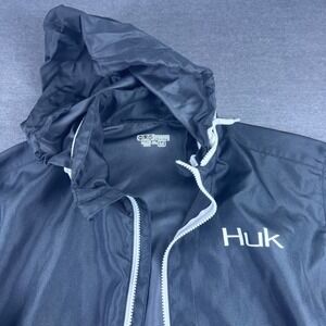 Huk Fishing Men's Black Performance‎ Jacket Size Medium Water Resistant
